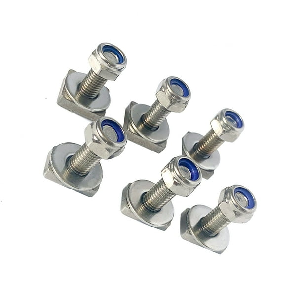 Scienceny 6x Pernos de ranura en T para portaequipajes con contratuerca Pernos en T M8 de acero inoxidable con rosca de 27 mm Vehículos, repuestos y accesorios Mis