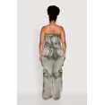thumbnail image 4 of Women's Plus Size Daisy Acid Wash Denim Strapless Jumpsuit, 4 of 4
