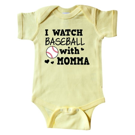 

Inktastic I Watch Baseball with My Momma Gift Baby Boy or Baby Girl Bodysuit