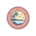 thumbnail image 2 of On Island Time Beach Novelty Sign, Metal Wall Decor - 12" Round, 2 of 4