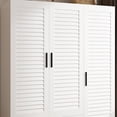 thumbnail image 2 of ANPOO Large 3 Doors Armoire Wardrobe Closet with LED Lights & Hanging Rods,70.9" White Louver Door Wardrobe Armoire with 3 Drawers,LED Large Armoire Storage with Multi-Layer Shelves, 2 of 9