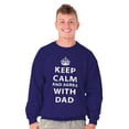 thumbnail image 3 of Keep Calm And Agree With Dad Crown Men's Big & Tall Crewneck Sweatshirt Brisco Brands 3X, 3 of 5