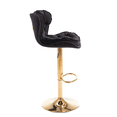 thumbnail image 4 of 24-33Inch Velvet Bar Stools, Counter Height Adjustable Swivel Barstools High Bar Chairs with Back & Golden Metal Base, Stools Chair Footrest for Kitchen Island, Cafe, Bar, Bar Counter(Black,Set of 8), 4 of 8