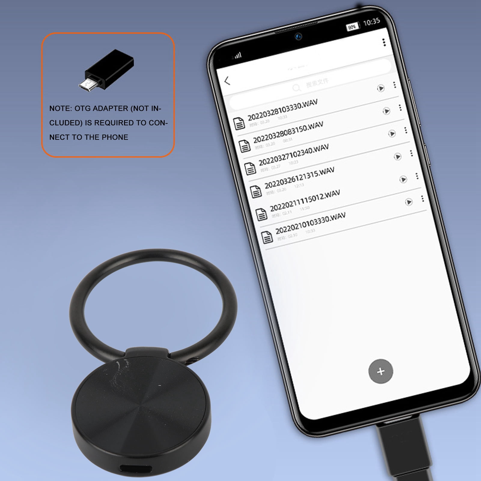 Voice Activated Recorder, HD Noise Reduction Keyring Design Mini MP3 Recorder, Mini MP3 Recorder, HD Pocket Recorder For Study Meeting Interview
