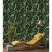 Botanical Leaves and Ferns Peel and Stick Wallpaper