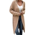 thumbnail image 2 of Long Cardigan Sweaters for Women Long Sleeve Loose Open Front Ribbed Knit Sweater Jacket with Pockets Fall Winter Coat, 2 of 5