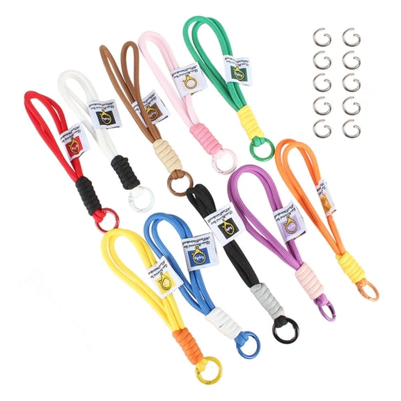ROZYARD 10Pcs Wrist Lanyard Straps With Keyring For Backpack Phone Key Accessories