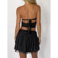 thumbnail image 5 of Elippeo Women Summer Skirts Outfits Lace Ribbon Tie-Up Backless Strapless Tube Tops Mini Skirts 2 Pieces Clothes Set, 5 of 5