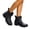 B-Black, variant on Ladies Mid Cut Ankle Height Rubber Rain Boots , Lightweight Waterproof Booties for Women Black 9(41)
