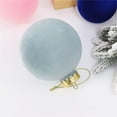 thumbnail image 4 of Hvmvliv Set of 12 Red Velvet Christmas Tree Balls 3.14 Inch Flocked Xmas Decorations Plastic Hanging Ornaments for Holiday Decor Blue, 4 of 7