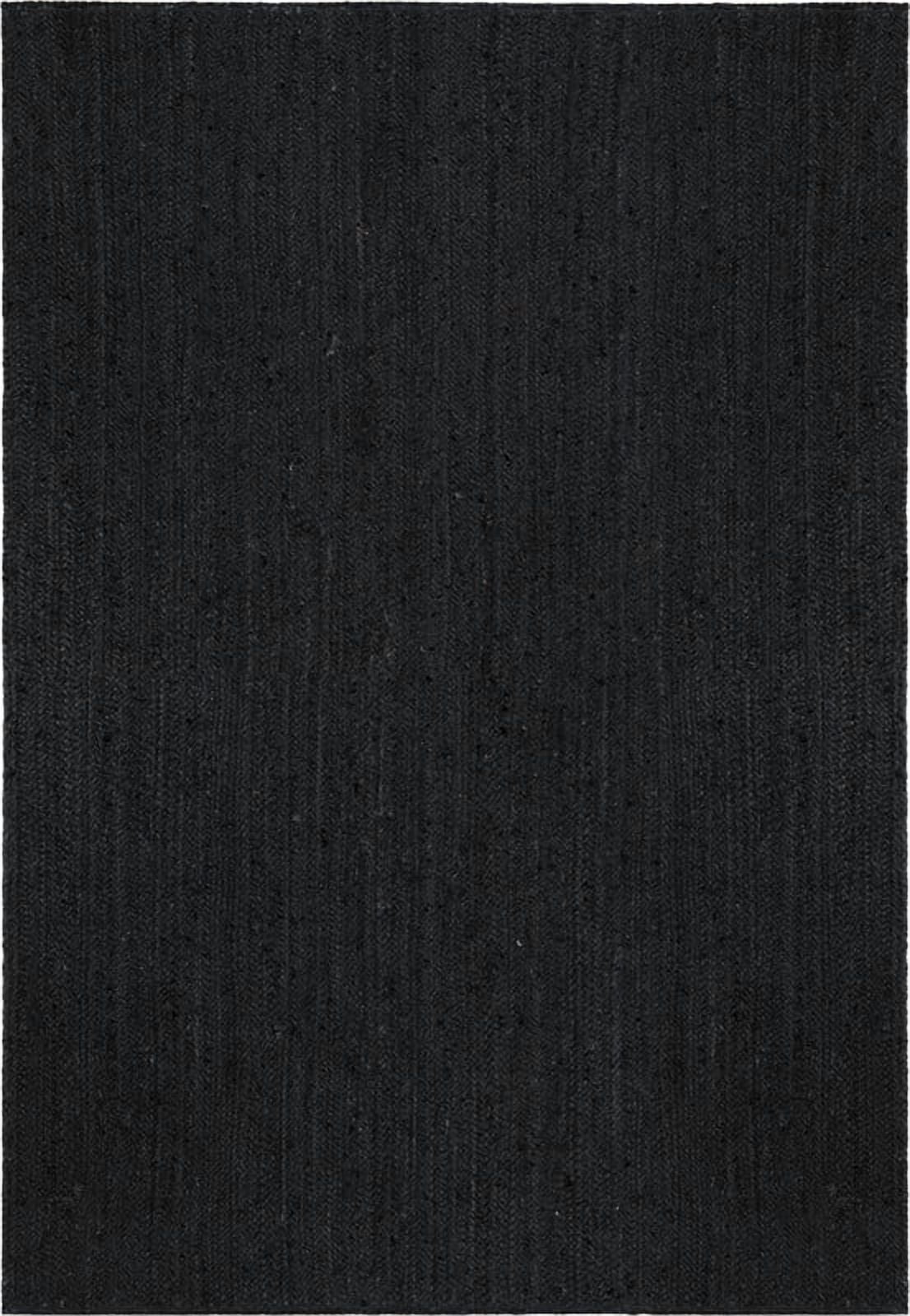 3x4 Ft Black Jute Area Rug, Hand-Woven, Reversible, Farmhouse Boho Style, Durable & Pet-Friendly Rug for Living Room, Dining Room, and Bedroom