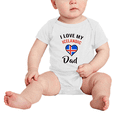 thumbnail image 2 of I Love My Icelandic Dad Heart Flag Cute Baby Bodysuit (White, 0-3 Months), 2 of 5