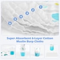 thumbnail image 2 of Paquete de 6 paños para eructos Maliton Muslin Baby, 100% algodón, 6 capas, 2 of 9