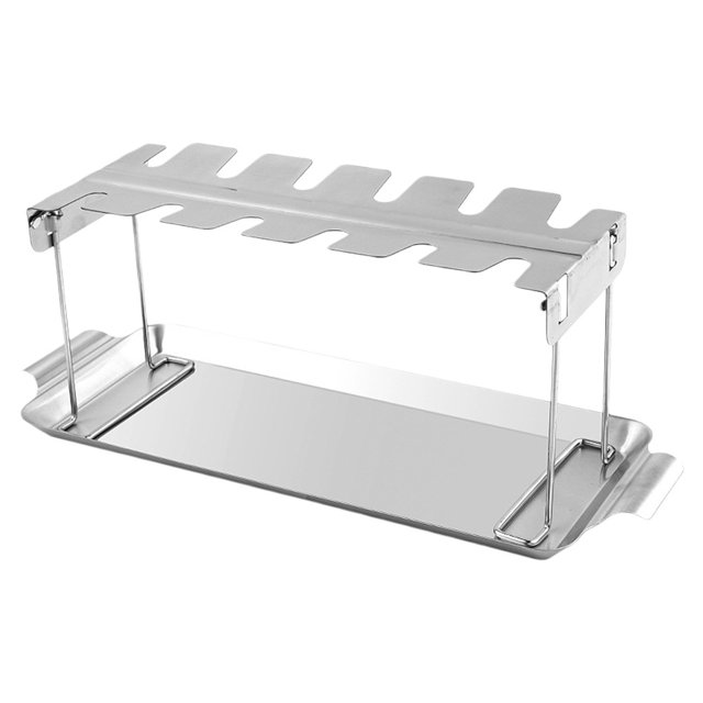 Estante plegable para patas de pollo de acero inoxidable para parrilla y cocina: ¡fácil de limpiar!