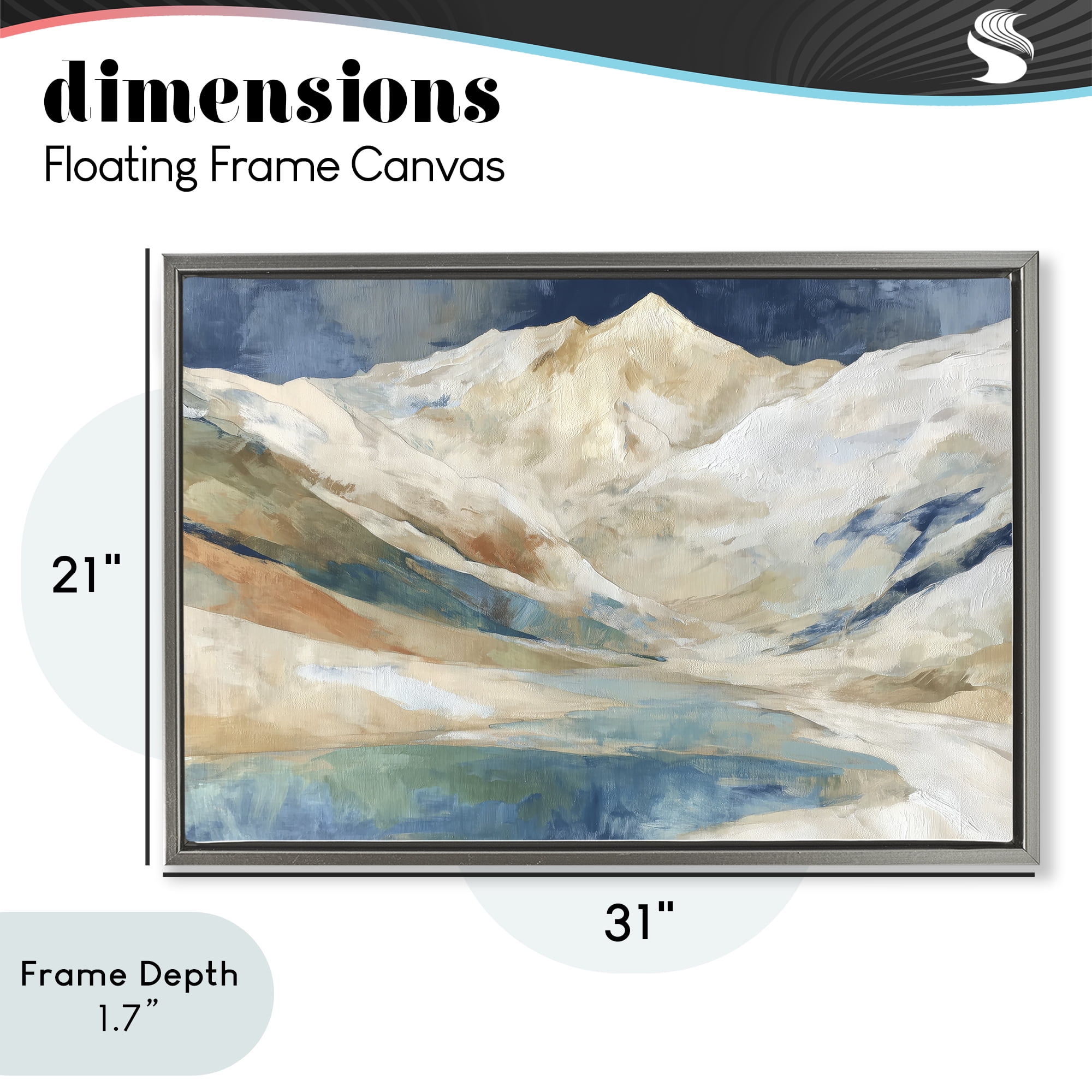 Stupell Industries Glacial Valley in Alaska Range Gray Framed Floater Canvas Wall Art, design by Chromatic Storm Studio