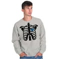 thumbnail image 3 of Skeleton Rib Cage Cute Set His Hers Men's Big & Tall Crewneck Sweatshirt Brisco Brands 2X, 3 of 6