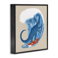 thumbnail image 3 of Stupell Industries Modern Surfing Dino Brontosaurus Black Framed Giclee Art, 12 x 12, by Carrie Cantwell, 3 of 8