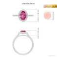 thumbnail image 4 of Angara Rings - Natural 1.45 ct Pink Sapphire Halo Ring with Diamonds in Platinum for Women (Size-8x6mm) | September Birthstone Jewelry, Birthday, Anniversary, Jewelry Gift for Women, 4 of 8