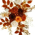 thumbnail image 4 of QccHieUs 2 Pieces Artificial Flower Swag Floral Backdrop Centerpiece Garland Welcome Sign Orange, 4 of 9