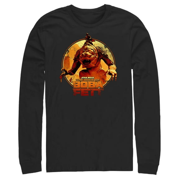 Men's Star Wars: The Book of Boba Fett Riding the Rancor  Long Sleeve Shirt Black Medium