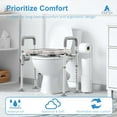 Raised Toilet Seat with Handles, Width Adjustable Toilet Seat Risers