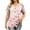 *Pink, variant on VBVC Women's Fish Print Notch Neck Tops , Casual Button Detail Shirts For Women,Ladies' Lightweight Loose Short Sleeve Blouses,Black,S-3XL