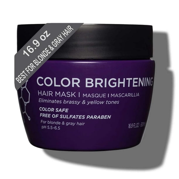 Luseta Purple Hair Mask 16.9 Oz Acondicionador profundo para cabello tratado con color Neutraliza los tonos amarillos no deseados y elimina el latón para cabello rubio y gris Sin sulfatos ni parabenos