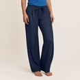 thumbnail image 2 of Girls High Waisted Uniform Pants Wide Leg Dress Pants Casual Trousers with Pockets,Office 6-12 Months 12-24 Months 2T 3T 4T 5T 6T 7T 8T 9T Children Navy 4-5 Years, 2 of 8
