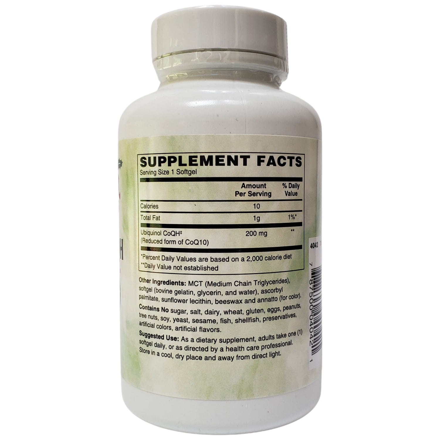 Holly Hill Health Foods Ubiquinol CoQH 200 mg, 60 Softgels