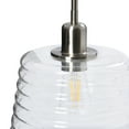 thumbnail image 3 of Creative Co-Op Robert Stevenson Lighting Rhodes - Metal and Clear Ribbed Glass Ceiling Light, Brushed Nickel, 3 of 7