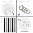 thumbnail image 5 of Black Gray Striped Waterproof Fabric Shower Curtain, Farmhouse Stripe Art Waterproof Fabric Shower Curtain for Bathroom Curtains Bathtubs Hotel Washable Shower Curtains with 12 Hooks Small 36x72in, 5 of 8