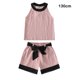 thumbnail image 2 of Qarigey Verano banquete boda evento niñas cuello sin mangas camiseta pantalones cortos conjunto niños algodón Tops pantalones Kit conjuntos de ropa 130cm, 2 of 6