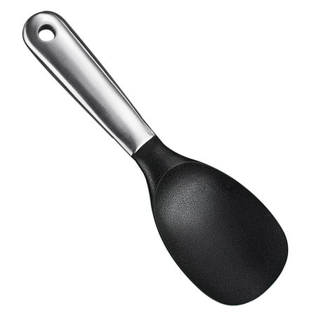 

GadgetVLot Stainless Steel Spoon Long Handle Large Spoon Silicon Belt Hanging Hole Long Handle Cooking Tool