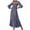 Grey, variant on Women's 2025 Fall Long Sleeve Square Neck Maxi Dress - Polyester, Smocked Tiered, A Line Flowy, Perfect for Fall