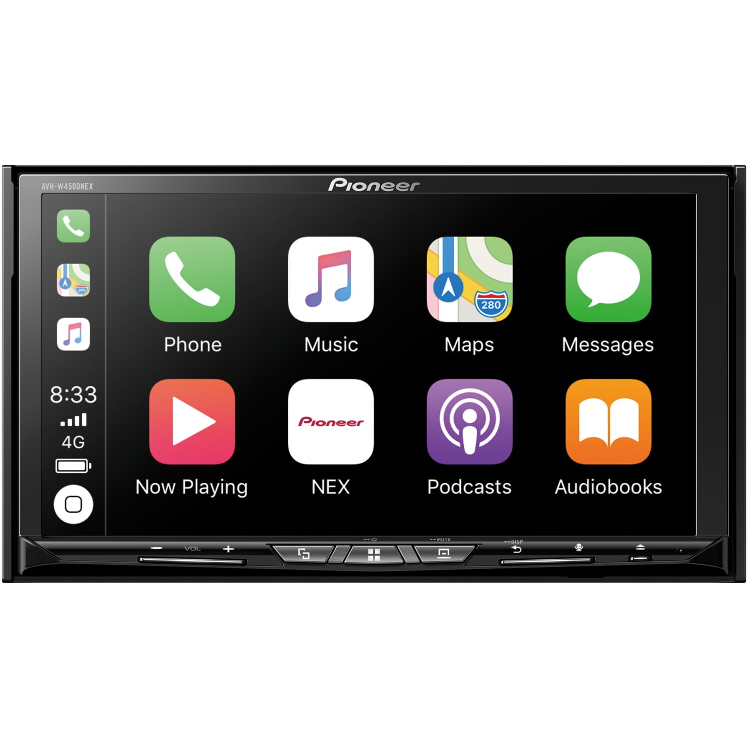 Pioneer 7-In., Car In-Dash Unit, Double DIN NEX DVD Receiver with Motorized Display, Apple CarPlay, Android Auto, HD Radio, and SiriusXM Ready