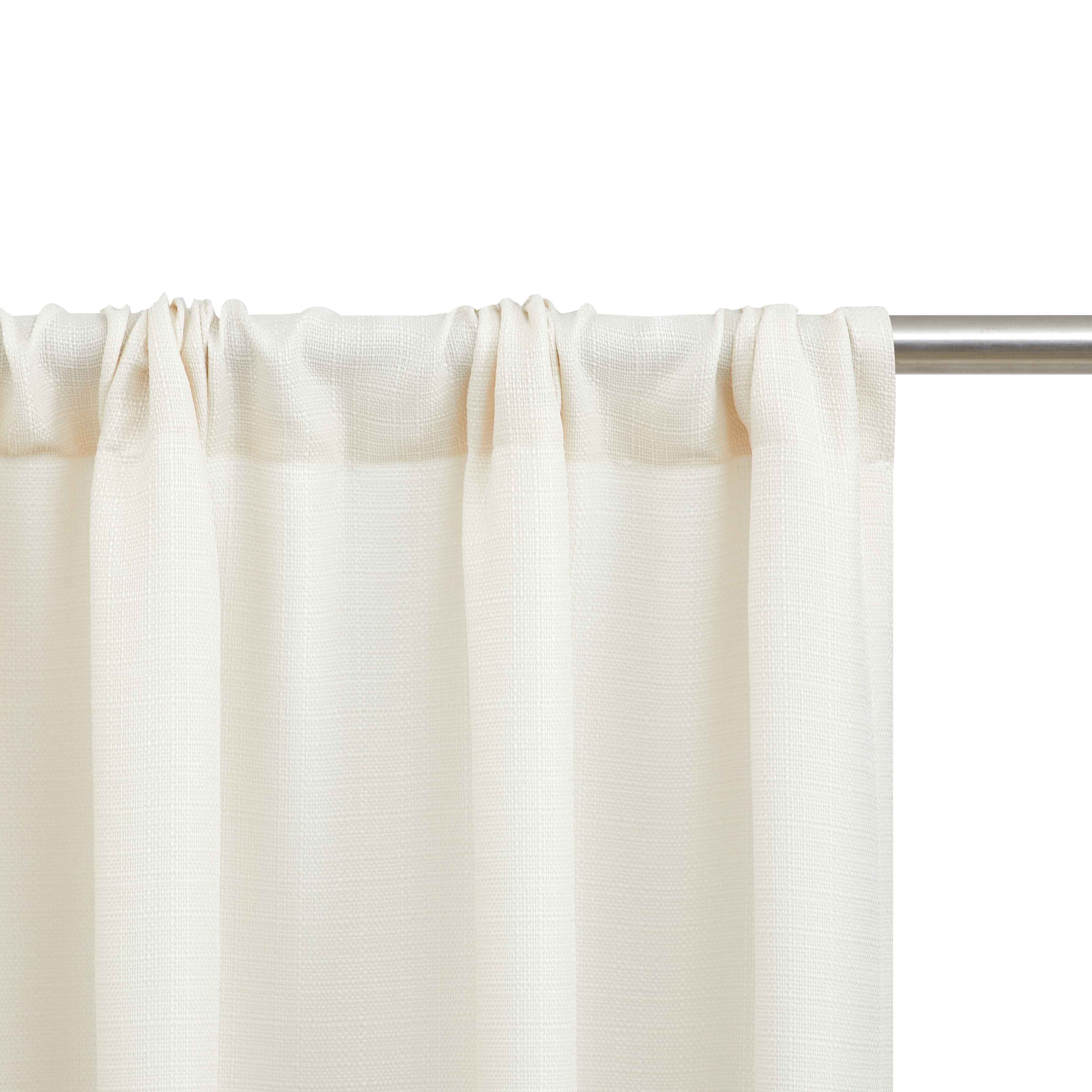 Mainstays Southport Textured Light Filtering Curtain Panel Pair, Set of 2, Ivory, 40"W x 63"L