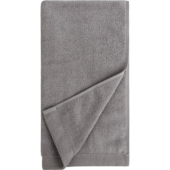 Everplush Boucle Plate Séchage Rapide, Ensemble de 4 Serviettes à Main, Cendre 4 Unités