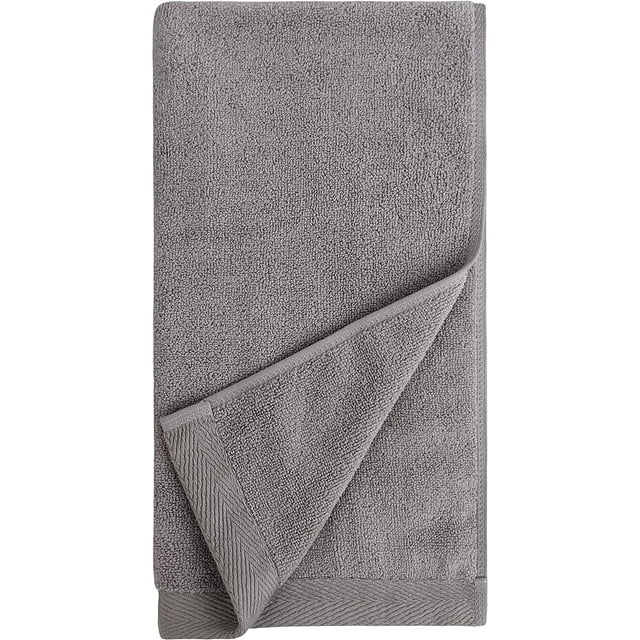 Everplush Boucle Plate Séchage Rapide, Ensemble de 4 Serviettes à Main, Cendre 4 Unités