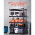 thumbnail image 4 of 5-Tier Heavy Duty Storage Shelves – Adjustable Garage Shelving Unit, 3000 lb Capacity, Steel Metal Rack for Home, Warehouse & Organization, Easy Assembly, Black, 4 of 10