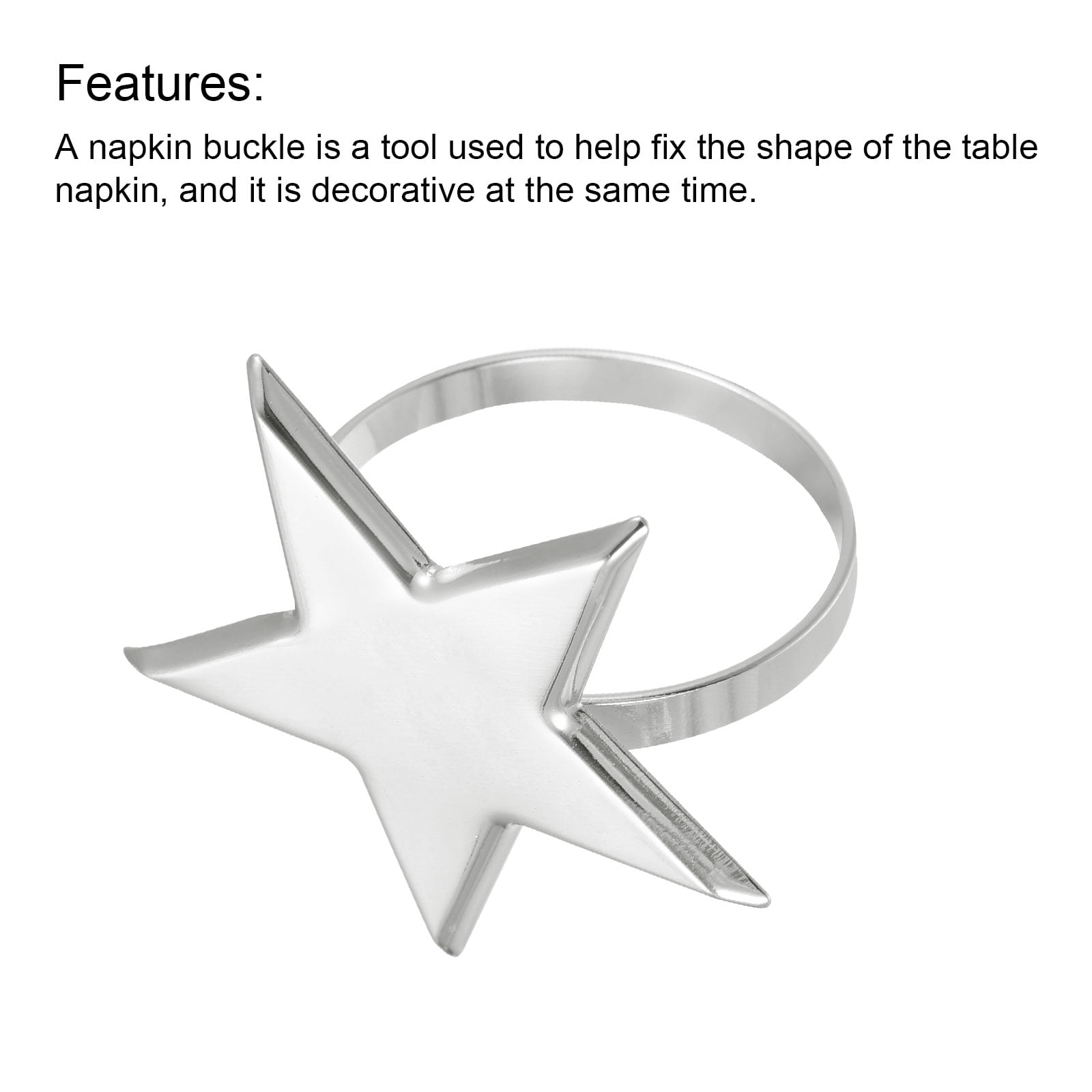 Unique Bargains Elegant Alloy Napkin Ring Holder Set for Table Decoration Silver