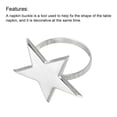thumbnail image 4 of Uxcell Napkin Rings, 6 Pack 40mm Inner Diameter Alloy Star Napkin Buckles, Silver Tone, 4 of 5