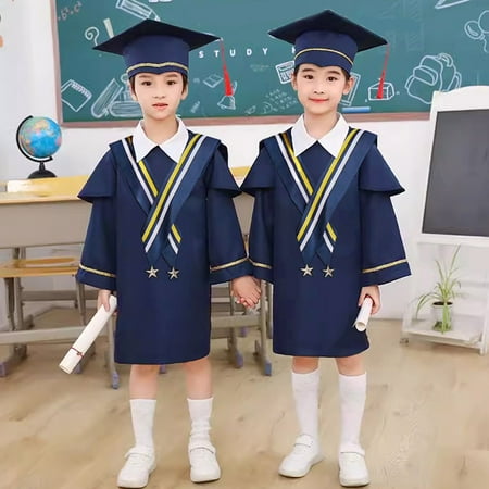 

Toddler Boys Outfit Sets Kindergarten Children Graduation Stage Performance Gown With Hat Suit