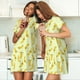 thumbnail image 4 of Fotbe Bananas Bata de Dormir para Mujer con Estampado, Camisón de Algodón de Manga Corta, Ropa de Dormir Casual, 4 of 6