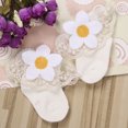 thumbnail image 3 of SUNSIOM Baby Girls Socks Eyelet Frilly Lace Ankle Socks with Sunflower Applique, 3 of 7