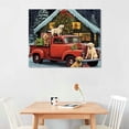 thumbnail image 2 of COMIO Christmas Canvas Wall Art with Wood Frames 20" x 16"  Art Works Winter Poster Prints Farmhouse Truck Dogs Hanging Wall Pictures Decoration for Holiday Living Room Bedroom Bathroom, 2 of 3