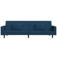 thumbnail image 2 of vidaXL 2-Seater Sofa Bed with Two Pillows Blue Velvet, 2 of 5