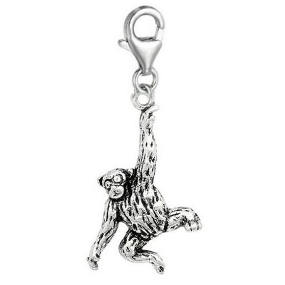 Clip on Monkey Charm Dangle Pendant for European Clip on Charm Jewelry with Lobster Clasp