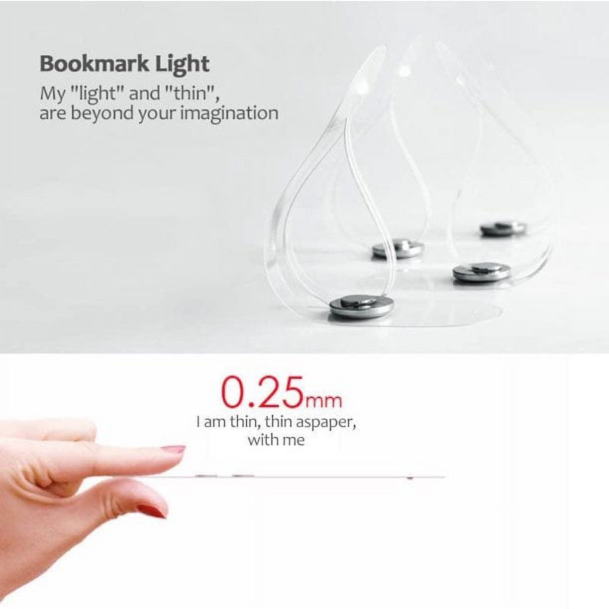 Simyoung Mini Book Light Ultra Bright Bookmark Night Lamp Flexible LED Book Reading Light Bedroom - image 5 of 5