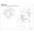 thumbnail image 2 of Kingston Brass KB168 4 in. Centerset Bathroom Faucet, Brushed Nickel, 2 of 2