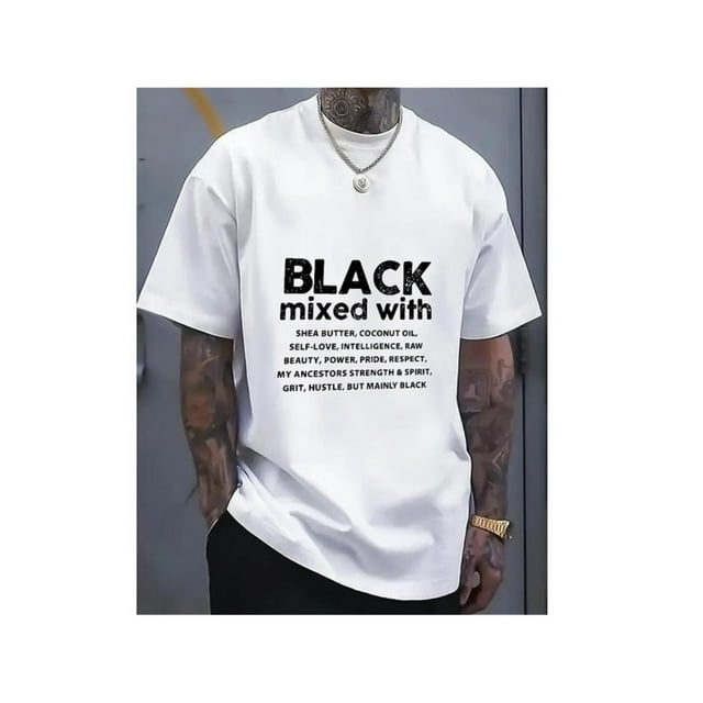 BLACK Print, Men's Graphic Design Crew Neck Novel T-shirt, Casual Comfy Tees Tshirts For Summer, Men's Clothing Tops For Daily Vacation Resorts Tee For Adult, Men, Women, Teen, Teenager, Adolescent,